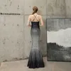 Runway Dresses Yidingzs Sexy Strap Cross Back Sequin Evening Dress Backless Long Evening Party Dress YD16673 Y240426