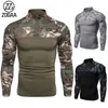 T-shirts tactiques Zogaa Mens Tactical Camo Sports Shirt 240426