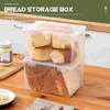 Assiettes Boîte de rangement du pain Porte-gâteau en plastique Sandwich au boîtier transparent réfrigérateur