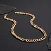 Strands KunJoe Mens Simple Cuban Chain Necklace Gold/Black Metal Aluminum Chain Necklace Jewelry Party Boys DIY Gift 240424