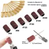 Bits 100pcs / pack Bands de ponçage à nail art 60 # 120 # 180 # 240 # Bit anneau de sable de broyage pour les accessoires de foret électrique