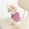 Hondenkleding schattig t-shirt zomer mode streep teddy kleding puppy lente kleding Yorkshire Two Leger pullover XS-XL