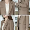 Costumes de femmes Spring Autumn Blazer Femme en veste décontractée coréenne