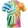 Chemises décontractées pour hommes Fashion décontractée hawaii plantes tropicales T-shirts graphiques Men Summer Holiday Imprimé Round Cou surdimensionné surdimensionné surdimension