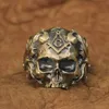 Brass Masonic Skull Ring Mens Biker Rock Punk Style Jewelry Ring BR116 US Size 7~15 240424