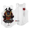 Hemden japanischer Stil Samurai Tanktops Mode ärmellose Shirt Sportswear Vest Casual Singulett Plus Size Mesh Tops Hip Hop Männer
