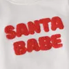 Armilha de roupas de Natal, menina Papai Noel Letter Simple Hoodie + Fashion Bell Bottoms Terno infantil