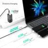 Chargers 65W Gan USBC Wall Charger, 3PORT PD65W PPS 45W 20W для ноутбуков MacBook iPad iPhone 13/12 Samsung P40/30 Mi11 Зарядная станция