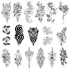 Tattoo Transfer Hot Black Temporary Tattoo Body Art Tattoos 3D Waterproof Temporary Tattoos Sticker Art Men Arm Leg Fake Tatoo Paper 240426