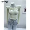 T-shirts pour femmes lq_songyi chemise mince sexy slim slim strecth camis serrés à manches longues courte tops 2ps set se soline basique femme