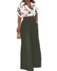 Women's Two Piece Pants Spring Summer Fashion Printing Two Piece Set Women Casual Loose Button Top Wide Leg Pants Two Piece Set Women Y240426