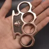 Skull Fist Buckle Metal Knuckle Duster Four Finger Tiger Outdoor Camping Självförsvar Pocket EDC Tools