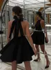 Daenerys res Chic Backless Halter Mini Женщины одеваются сексуальные без рукавов черные лишние кружевные платья для вечеринок TRAF Официальный магазин 240424