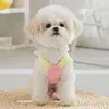 Hundkläder Macaron Color Dogs Waffle Top Cute Breattable med Traction Buckle T-shirt Polyester Pet Tank för katter