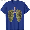 Men's T-Shirts Funny Weed Lung Bud T-shirt - THC Tshirt Hot Selling Teeth Top Cotton PrintQ240426