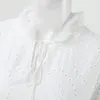 Lässige Sommer böhmisch weißes Kleid Schnürung V Hals Kurzarm Hollow für Frauen elegant Plus Size Falten Beach 240418