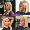 Wigs 613 Honey Blonde Wig Brazilian Straight Short Bob Wig Lace Front Human Hair Wig Straight Lace Frontal Wigs for Women PrePlucked