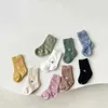 Kids Socks 1 Pair Baby Sock Korean Simplicity Solid Color Letter R Short Sock for Toddler Boy Girl Spring Summer Cotton Sock for Kids