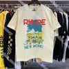 Rhude shorts Big Sixes heren t-shirts rhude shirt rhude t-shirt rhude kasteel kokosboom vensterbank schilderachtig losse los ademende korte mouw t-shirt mannen 502