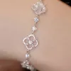Link Bracelets Temperament Shine Lucky Flower Personalized Romantic Charm Women Anniversary Exquisite Luxury Jewelry Gift