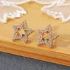 Boucles d'oreilles de goujon bijoux de bijoux pour femmes cuivre en cuivre zircon pentagram petit cadeau d'accessoires frais et mignon frais