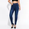 Jeans da donna High Rise perfetto Skinny Sthitchy Tummy Control Jeggings Pantaloni in denim