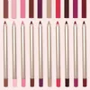 Lipliner Pencil Anpassad infällbar krämig läppfoder Vattentät långvarig rosa brun naken läppsmakeup penna 15 st/parti bulk 240412