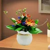 Decorative Flowers Durable Artificial Flower Elegant Potted Plants For Home Office Decor 5 Head Table Centerpiece Indoor