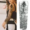 Tattoo Transfer Compass Robot Arm Tijdelijke tatoeages Mouw voor mannen Vrouwen realistische nepschedel engel vol tatoos maori totem tattoo sticker 240426