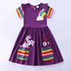 Girl's Dresses Girls Short Sleeve Dress Ny Summer Embroidered Two Pockets Rainbow Sleeve Childrens SH81035L2404