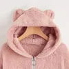 Women's Hoodies Cute Plush Bear Ear Hooded Coat Cardigan Suitable For Weather Cooling