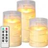 3 -stks vlamloze led kaarsen licht met afstandsbediening romantische flikkerende wick kaarsen set lamp voor kerst trouwfeest 240416