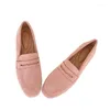 Casual Schuhe rutschen auf Penny für Frauen Wildleder Leder Pink Slas Office Ladies Arbeit Füße Mokasines Zapatillas Mujer