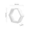 Racks Nordic Simple Hexagon Wall Rack Dekorativa hyllor Kreativa förvaringshyllor Träväggdekoration Hantverk Hemdekoration (White)