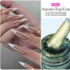 Nagellacklilycute 7ml gelber Aurora Glitzer Gel Nagellack Top Copp Pink Purple Peal Shine Effeffekt Semi Permanent Nagelkunst Gel Lack Y240425