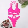 Costumi da bagno da bagno femminile da bagno spaghetti Criss Cross Back Back Bikini a costiera costume da bagno