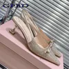 Scarpe eleganti sandalo di qualità gpbd per donna designer di strass retto fatto a mano con tacchi alti in pelle raso di seta casual