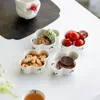 Platen zuivere handgeschilderde vlinderorchidee keramiek gedroogde fruitplaat Chinees verfrissing gebak mini dessert snackhouder snoepstandaard