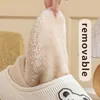 Pantofole sandali per interni inverno inverno scarpe da casa calda di cotone solido impermeabile morbido spesso alto orso da uomo da uomo