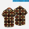 Men's Casual Shirts Vintage Hawaiian Shirt 3d Print Shirts Men Women Beach Blouse Mens Vocation Lapel Shirt Beach Mens Clothing Ethnic 240424