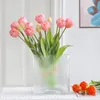 5pcs silikonowa papuga Tulip sztuczny kwiat bukiet luksusowe domowe kwiaty dekoracyjne salon dekor flores fałszywa roślina 240415