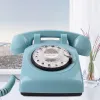 Akcesoria obrotowe pokrętło Vintage różowy żółty czarny niebieski telefon stacjonarny Plastikowe biuro domowe retro drut stacjonarny stały telefon Europa styl