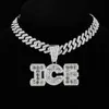 Strands biodro lodowe lodowe wisior z 13 mm kubańskim łańcuchem łańcucha kryminalistycznym odpowiednim dla mężczyzn i kobiet -piosenkarki biżuterii 240424