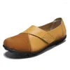 Zapatos informales 2024 Flats de mujer Mujer suave cuero genuino gran tamaño 35-44 bote de mocassin para mujeres gancho bucle mocasines deujer