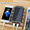 Mobiltelefon Power Banks 200000mah Solar Battery Pack Outdoor Portable Charger PowerBank Waterproof Externt batteri Dual USB -laddning med LED -lampor 2024 240424