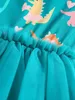 Summer 15 Years Little Girl Princess Dress Clothing Baby Girl Sleeveless Dinosaur Print Mesh Dress For Kids Girl Party 240423