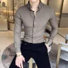 Hemden 2022 Neue Männer exquisites Festes Hemd Yingya Gentleman Style Jugend hochwertig hochwertige Langarmgeschäfts -Mens Casual Slim Shirt