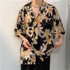 Casual shirts voor heren streetwear korte mouw Hawaiiaans shirt mannen zomer heren Hawaiiaanse shirts casual tropisch bloemprint strand aloha shirt heren xxxl 240424