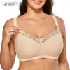 La maternité intime GRATLINE FOMMES BRAN BRA NUMÉRIEUR DE MONTRATION DU COTTON SILLE SOLD MATERNITY SUPPORT AVEC LACE DD E F G CUP 34-42 44 46 48 D240426