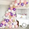 Decorazione per feste 100 pezzi da 100 pezzi di diverse taglie rosa Bianco Purple Confetti Balloon Kit Arch Garland Arch per decorazioni di compleanno